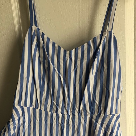 Blue and White Stripes Mini Dress - Picture 3 of 4
